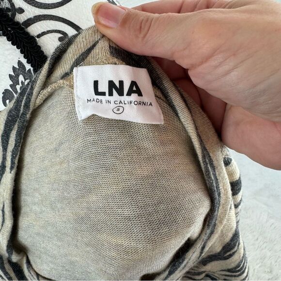 LNA Revolve Jillyan Zebra Print Raglan Sweatshirt Top - Picture 7 of 8